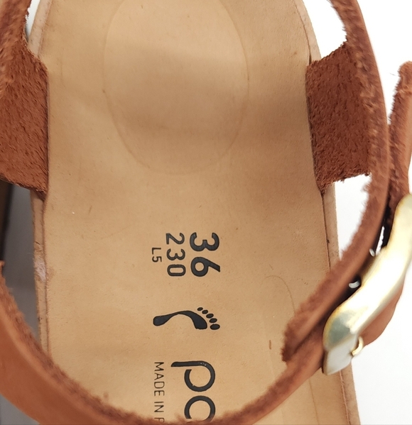 Birkenstock Papillio Glenda Brown Nubuck Leather Ankle Strap Sandals Size 5 - Picture 8 of 10